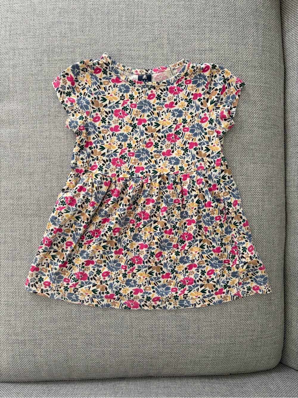 Gap Pink and Blue Floral Cotton Dress, 3T